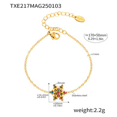 18K Gold-Plated Sparkling Snowflake Chain Bracelet