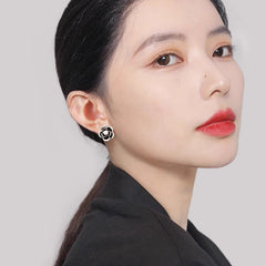 Nicolette Vintage-Inspired Pearl Camellia Stud Earrings