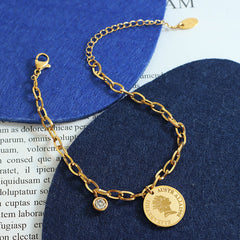 Coin Charm Chain Bracelet