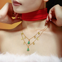 Christmas Tree Charm Necklace