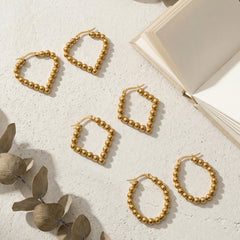 Beaded Geometric Hoop Earrings