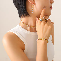 Color Cubic Zirconia Necklace Bracelet and Earrings