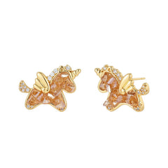 Nadine Dainty Crystal Horse Stud Earrings