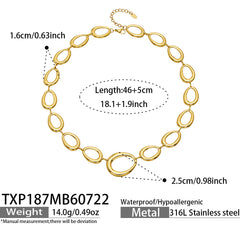 Oval Link Statement Necklace and Bracelet