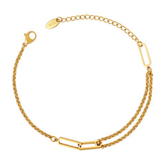 18K Gold-Plated Double-Line Open Link Bracelet