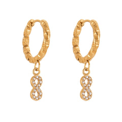 18K Gold-Plated Cubic Zirconia Charm Hoop Designs