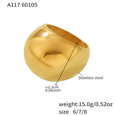 18K Gold-Plated & Silver-Tone Dome Statement Ring