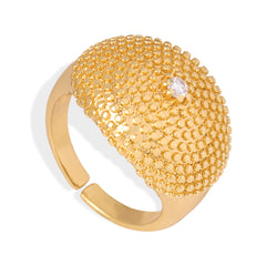 Textured Cubic Zirconia Dome Ring