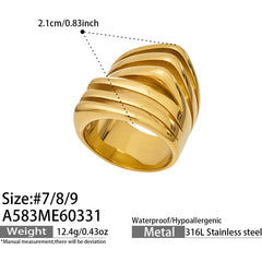 Gold-Tone Colorful Enamel Statement Rings