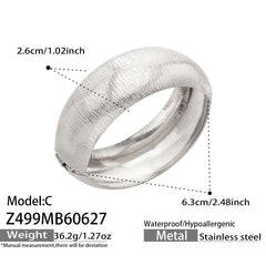 Wide Sculptural Stainless Steel Cuff Designs