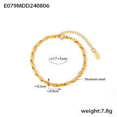 Geometric Link Stainless Steel Necklace & Bracelet