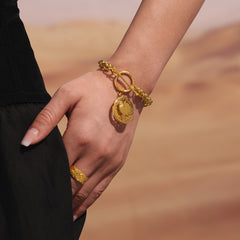 18K Gold-Plated Coin Toggle Bracelet