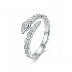 Daphne Dainty Pavé Snake Adjustable Ring