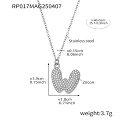 Cubic Zirconia Initial Pendant Necklace