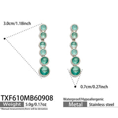 Color Cubic Zirconia Necklace Bracelet and Earrings