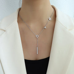 18K Gold-Plated Lettering Y-Necklace