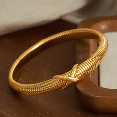 18K Gold-Plated Coil Bangle