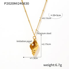 18K Gold-Plated Shell Pendant and Layering Chain Necklaces