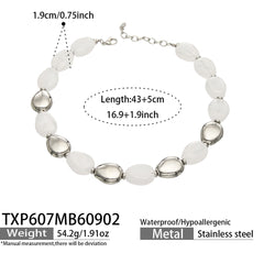 Oval Color Resin Necklace and Bracelet