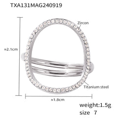 Cubic Zirconia Circle Necklace, Bracelet & Ring