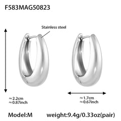 Polished U-Shaped Stainless Steel Hoop Earrings