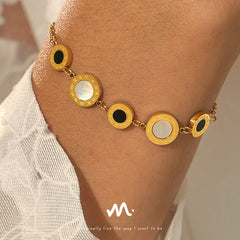 Roman Numeral Round-Accent Bracelet