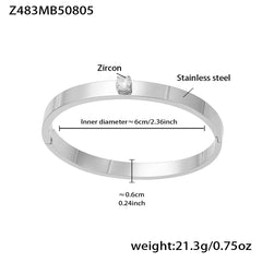 Cubic Zirconia Geometric Bangle Collection