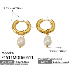 Freshwater Pearl Accent Hoop Earrings