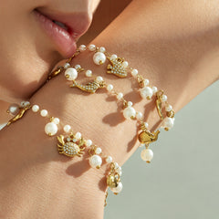 Ocean Charm Shell Pearl-Look Bracelet