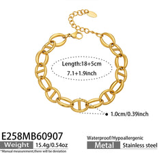 18K Gold-Plated Geometric Link & Cubic Zirconia Bracelets