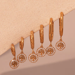 Cubic Zirconia Tree Charm Earrings