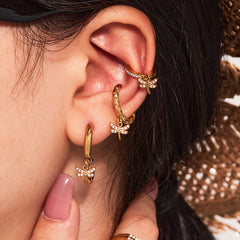 Cubic Zirconia Dragonfly Charm Earrings