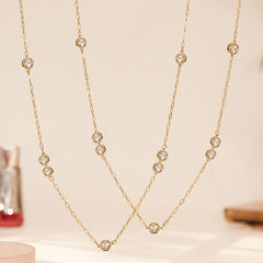 Layered Cubic Zirconia Long Necklace