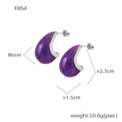 Color Resin Stud and Hoop Earring Designs