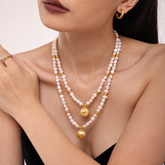 18K Gold-Plated Freshwater Pearl Coin Necklace