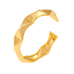 18K Gold-Plated Faceted Open Cuff Bracelet