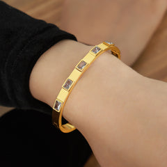 Faceted Accent and Cubic Zirconia Bangle Designs