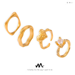 Textured Cubic Zirconia Statement Rings