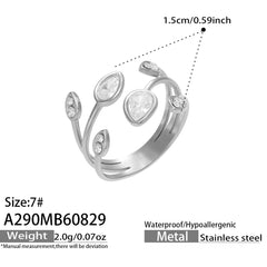 Cubic Zirconia Sculptural Open Rings