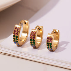 U-Shaped Cubic Zirconia Hoop Earrings