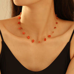 Natural Stone or Pearl-Look Chain Necklace or Bracelet