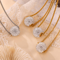 Sparkling Round Ball Pendant Necklace