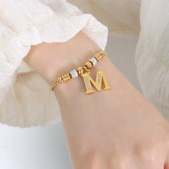 18K Gold-Plated Initial Charm Bracelet