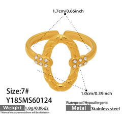 Gold-Tone Geometric Open Ring Designs