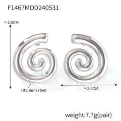 Spiral Stainless Steel Stud Earrings