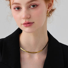 Daphne Minimalist Stainless Steel Snake Necklace