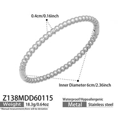 Enamel & Cubic Zirconia Stainless Steel Bangle Bracelets