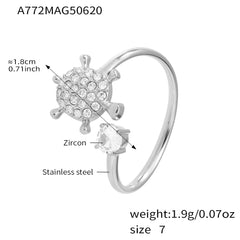 Cubic Zirconia Motif Open Rings