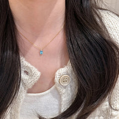 Camille Sapphire-Tone Teardrop Choker Necklace