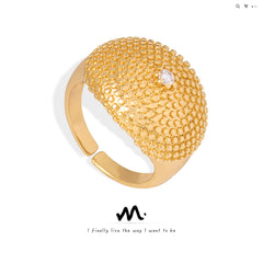 Textured Cubic Zirconia Dome Ring